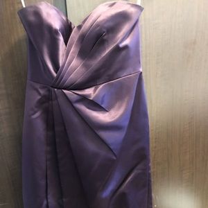 Purple strapless dress